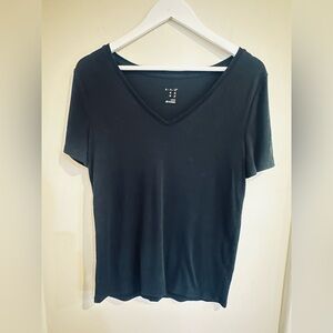 Classic Black V-Neck Women's Top
